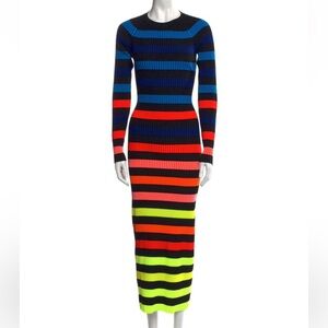 CHRISTOPHER JOHN ROGERS Colorful Striped backless dress